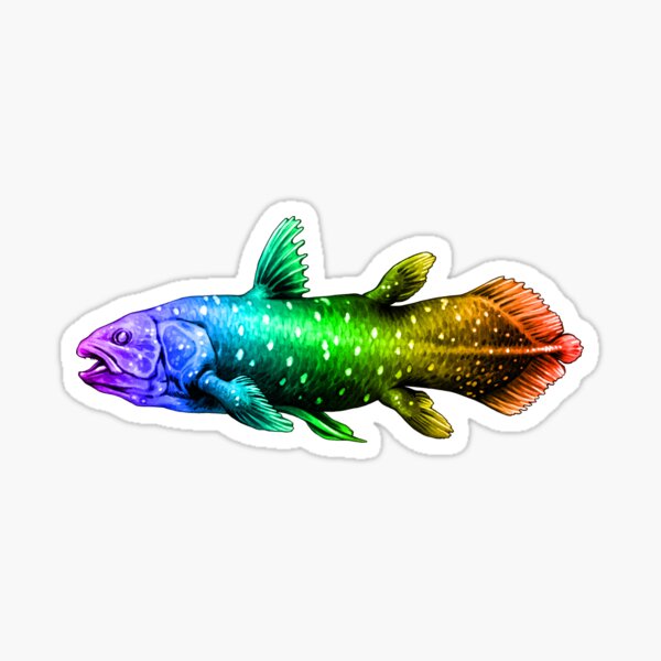 Rainbow Coelacanth Fish Sticker