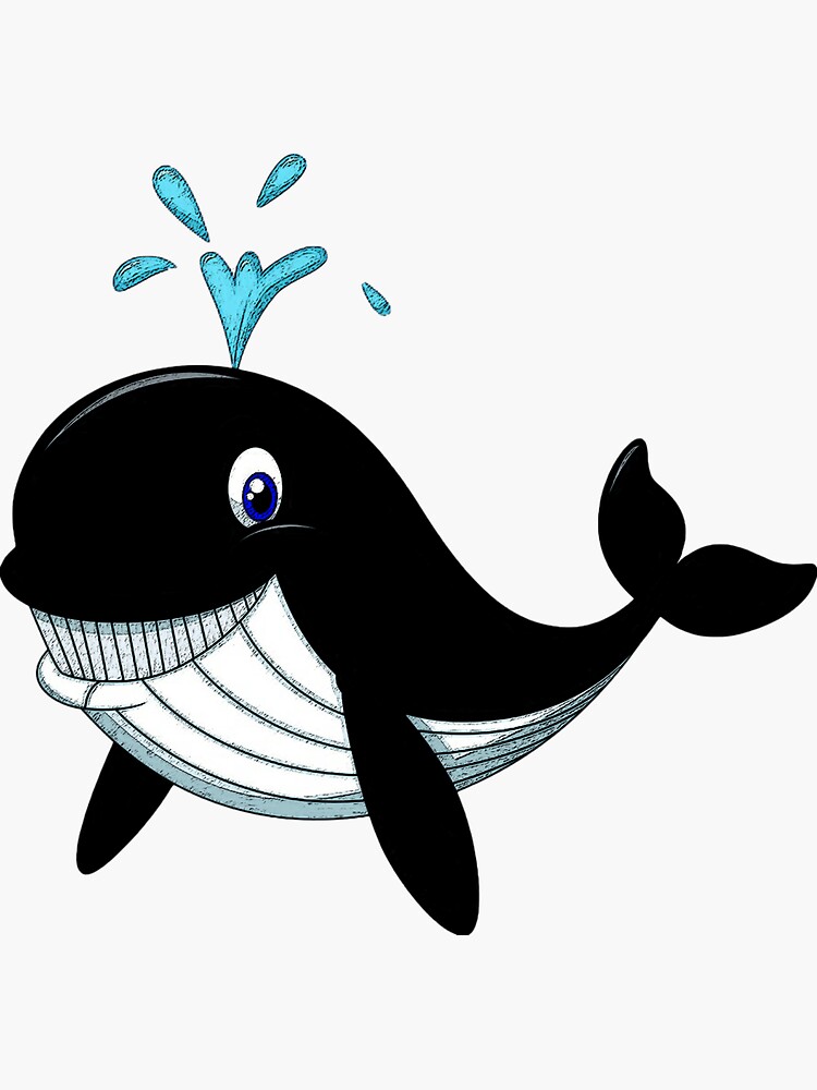 Pegatina «Dibujos animados de ballena negra» de FahedMursal | Redbubble