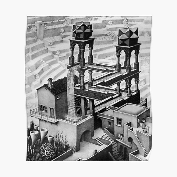 MC Escher Drei Kugeln II Poster Kunstdruck Bild 55x65cm