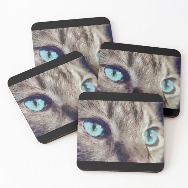 Item preview, Close Up Cat Portrait With Blue Eyes Digital Painting designed and sold by NeavesPhoto.