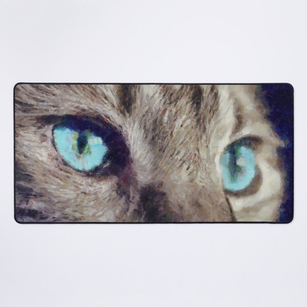 Item preview, Close Up Cat Portrait With Blue Eyes Digital Painting designed and sold by NeavesPhoto.