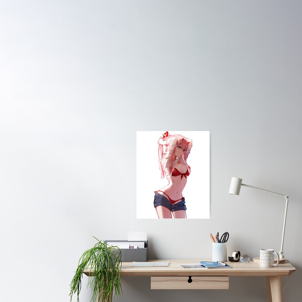 Zero Two Sexy Boobs Lewd Anime Girl Poster By Gloemwenzone Redbubble