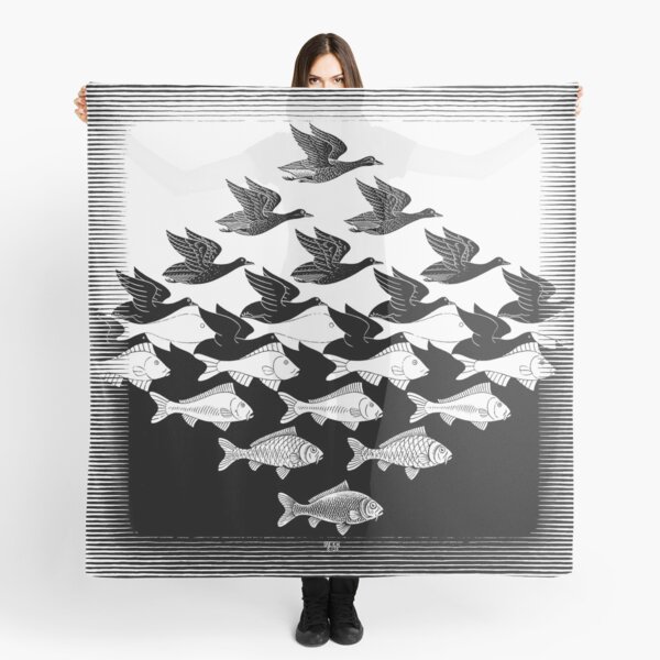 Sky and Water by Maurits Cornelis Escher Scarf