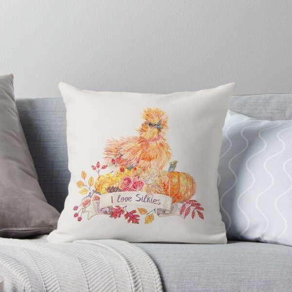 Item preview, I love Silkie Chickens with Fall Harvest Wreath designed and sold by becca-boyce.