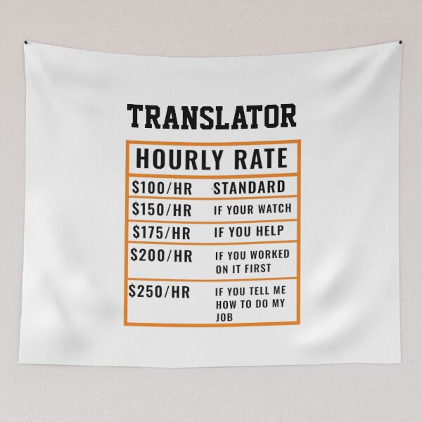 Item preview, Translator Hourly Rate designed and sold by Yay Design.