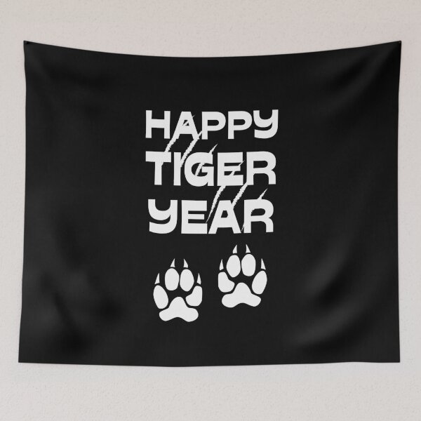 Item preview, Happy Tiger Year White Tiger Stripes designed and sold by trendingatees.