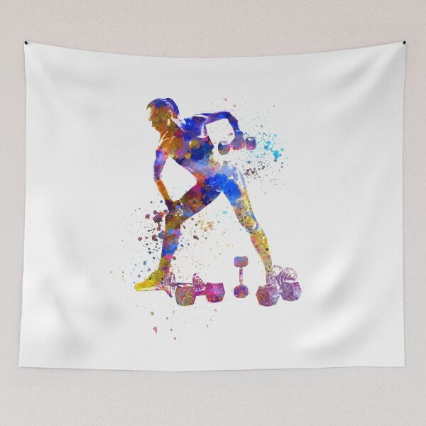 Item preview, Fitness exercise in watercolor designed and sold by paulrommer.