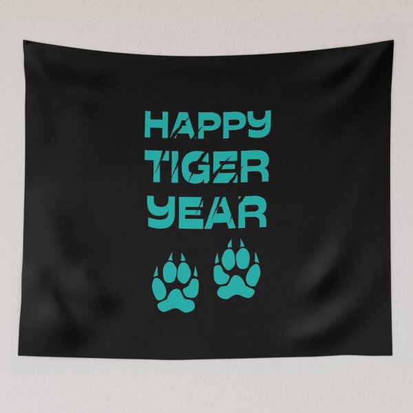 Item preview, Happy Tiger Year Blue Tiger Scratches designed and sold by trendingatees.