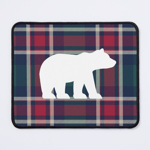 Item preview, Christmas Polar Bear in Red, Blue and Green Checkered Background designed and sold by lmcvinco.