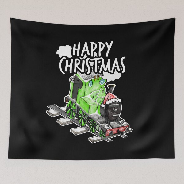 Item preview, Happy Christmas Steam Train Railway Railroad Enthusiasts Snow designed and sold by doodlerob.