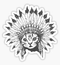 Indian Chief Cat Sticker