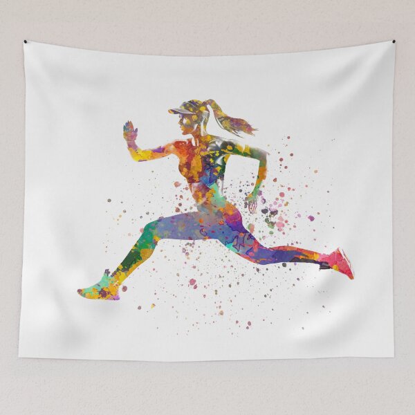 Item preview,  Female runner in watercolor designed and sold by paulrommer.