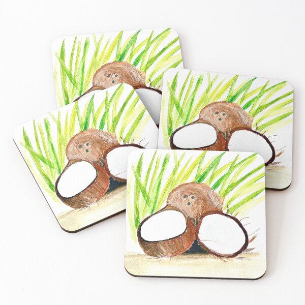 Item preview, Coconuts fruits watercolor pattern designed and sold by Monika Howarth.