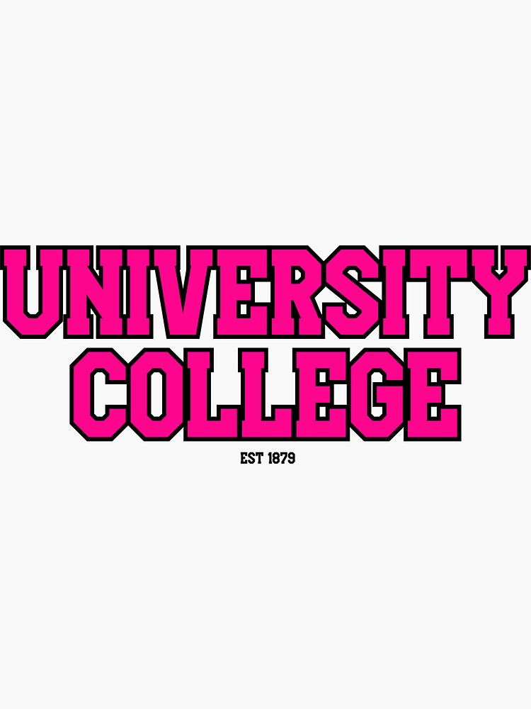 university-college-motto-slogan-pink-sticker-for-sale-by