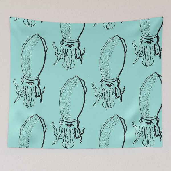Item preview, Slimy Slippery Squid Sea Creature Animal designed and sold by 3luckyduckee.