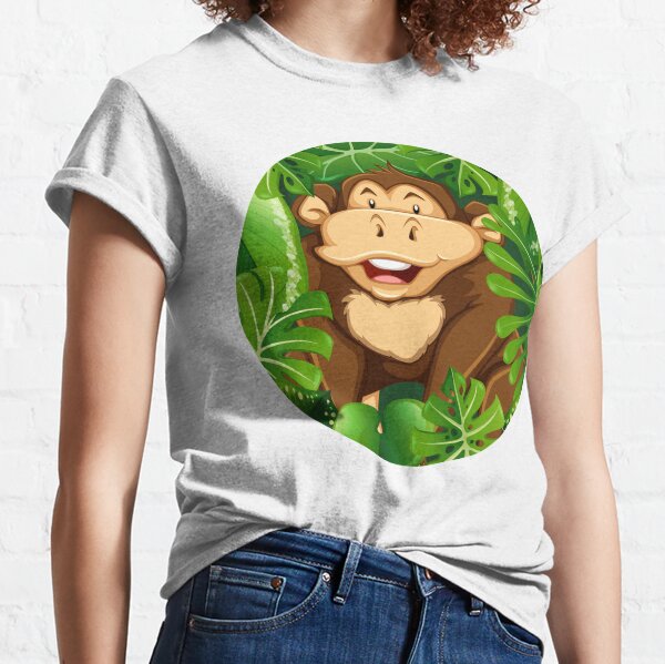 Monkey Selfie Cartoon Classic T-Shirt