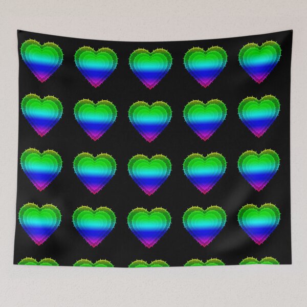 Item preview, Rainbow Barbwire Hearts With Black Background designed and sold by NeavesPhoto.