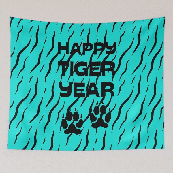 Item preview, Happy Tiger Year Blue Tiger Skin designed and sold by trendingatees.