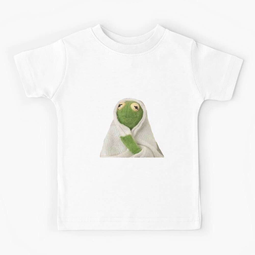 kermit-the-frog-wrapped-around-a-blanket-meme-kids-t-shirt-for-sale