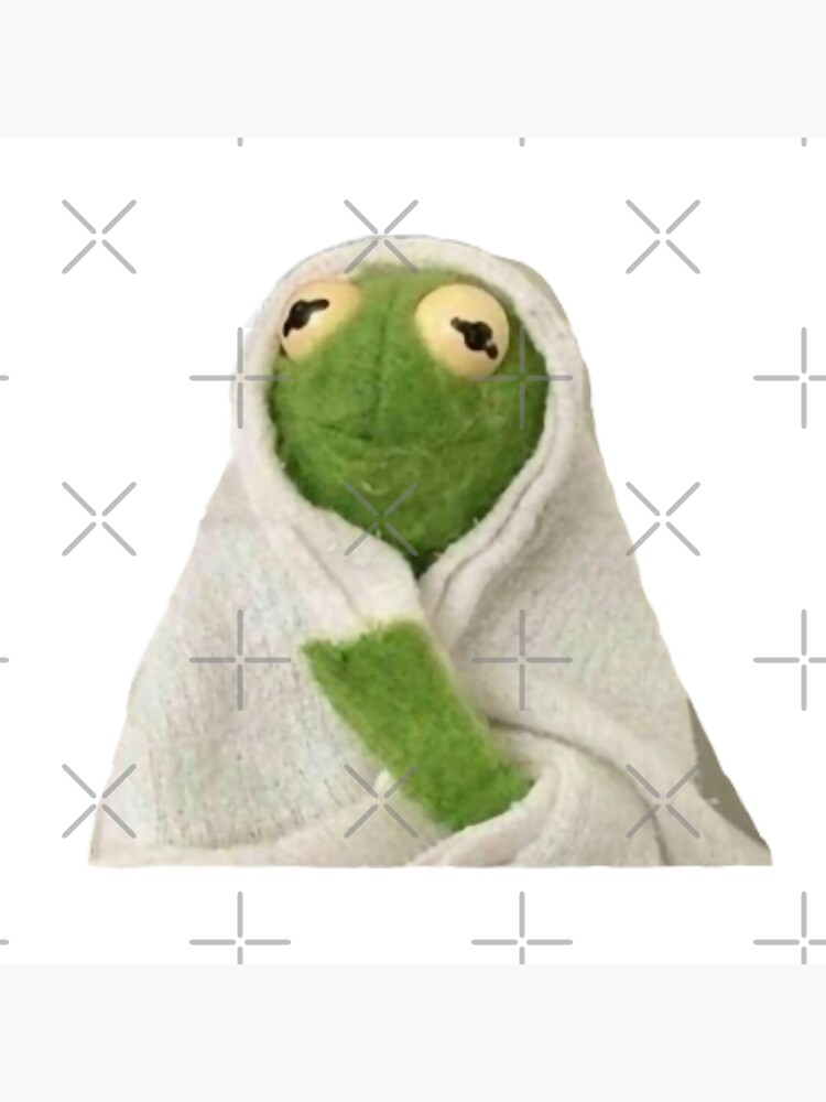 "kermit the frog wrapped around a blanket meme" Art Print for Sale by Luckeye Redbubble
