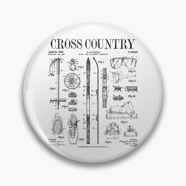 Item preview, Cross Country Nordic Skiing Ski Vintage Patent Skier Print designed and sold by GrandeDuc.