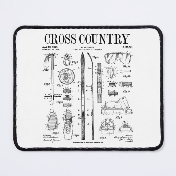 Item preview, Cross Country Nordic Skiing Ski Vintage Patent Skier Print designed and sold by GrandeDuc.