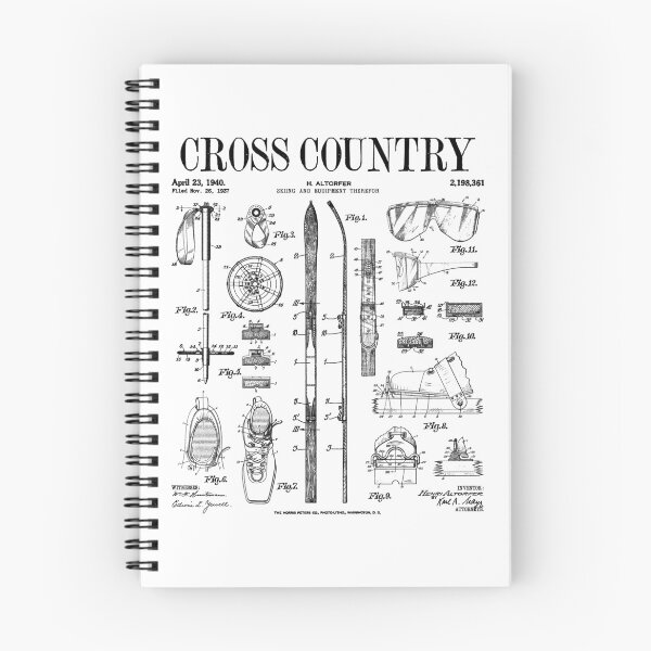 Item preview, Cross Country Nordic Skiing Ski Vintage Patent Skier Print designed and sold by GrandeDuc.