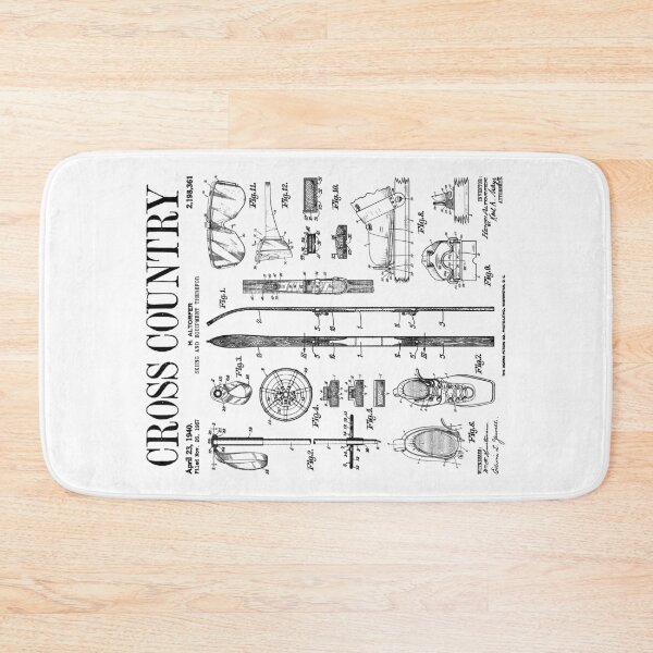 Item preview, Cross Country Nordic Skiing Ski Vintage Patent Skier Print designed and sold by GrandeDuc.