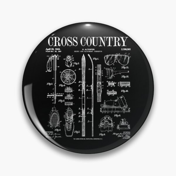 Item preview, Cross Country Nordic Skiing Ski Vintage Patent Skier Print designed and sold by GrandeDuc.