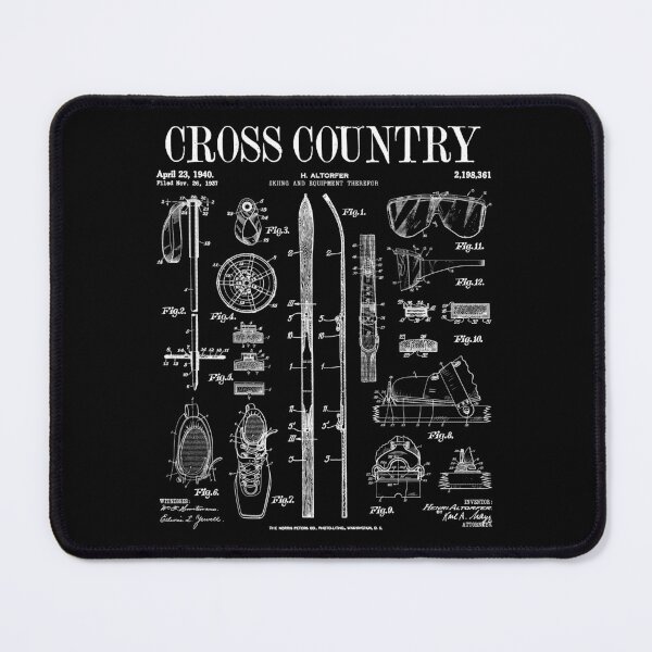 Item preview, Cross Country Nordic Skiing Ski Vintage Patent Skier Print designed and sold by GrandeDuc.