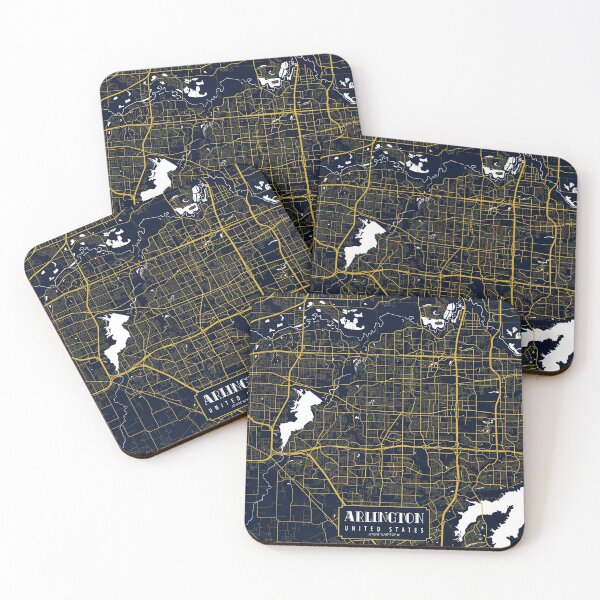 Item preview, Arlington City Map of Texas, USA - Gold Art Deco designed and sold by deMAP.
