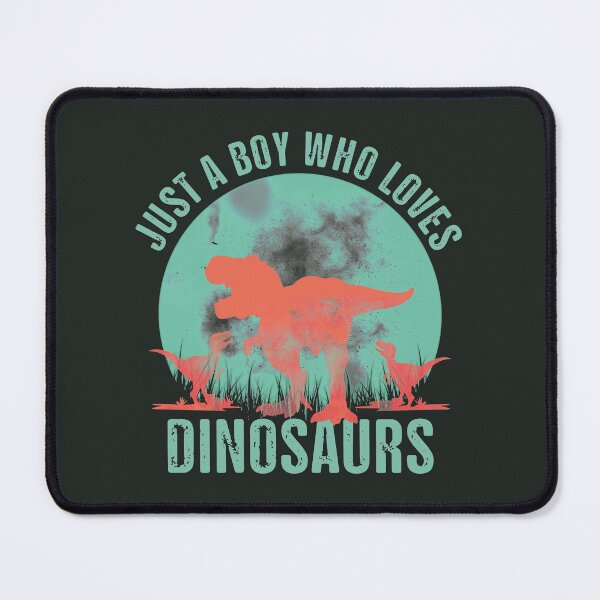 Item preview, JUST A BOY WHO LOVES DINOSAURS Vintage Letterpress Classic Funny Retro Sunset Distressed Phrase designed and sold by zenturtlemerch.