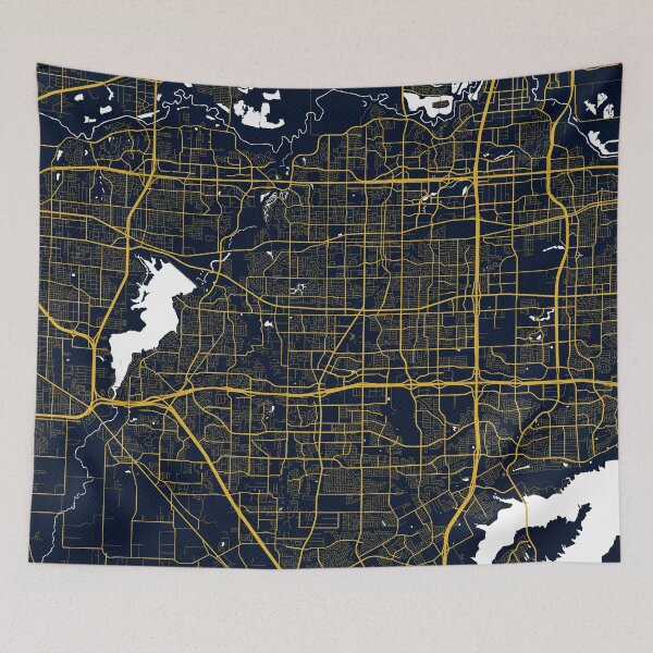 Item preview, Arlington City Map of Texas, USA - Gold Art Deco designed and sold by deMAP.