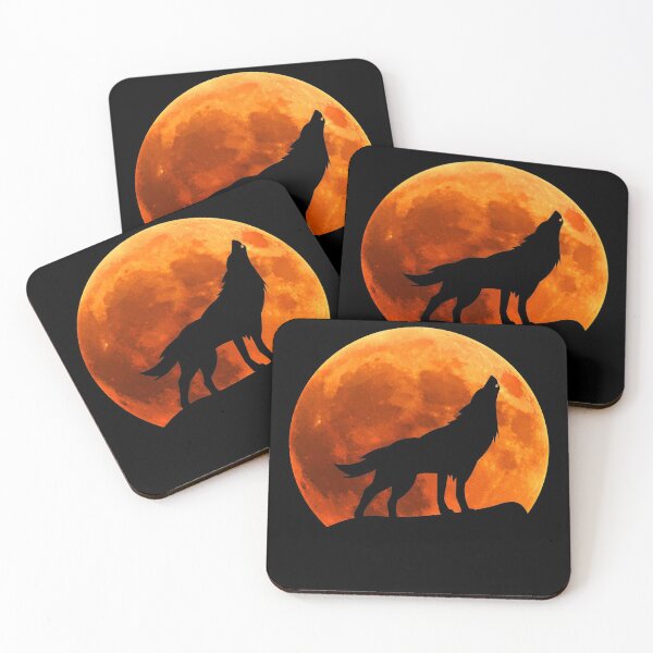 Item preview, wolf animal Silhouette in moon gifts designed and sold by alaechamlal.