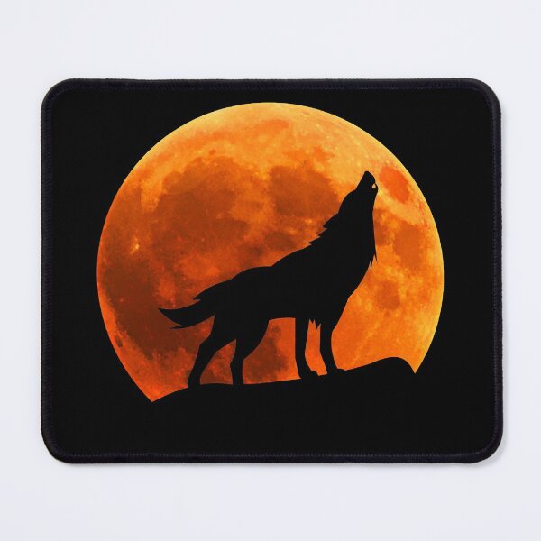 Item preview, wolf animal Silhouette in moon gifts designed and sold by alaechamlal.