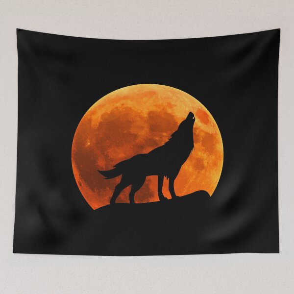 Item preview, wolf animal Silhouette in moon gifts designed and sold by alaechamlal.