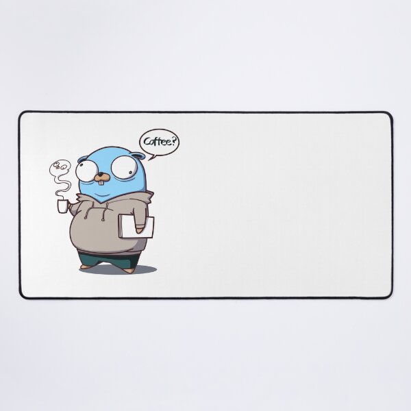 Golang Gopher Developer and His Soul Desk Mat