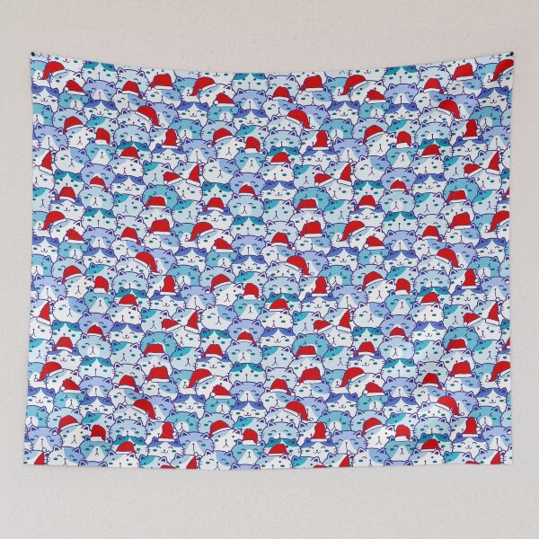 Item preview, Merry catmas pattern, meowy catmas patterns designed and sold by KlaraMacinka.