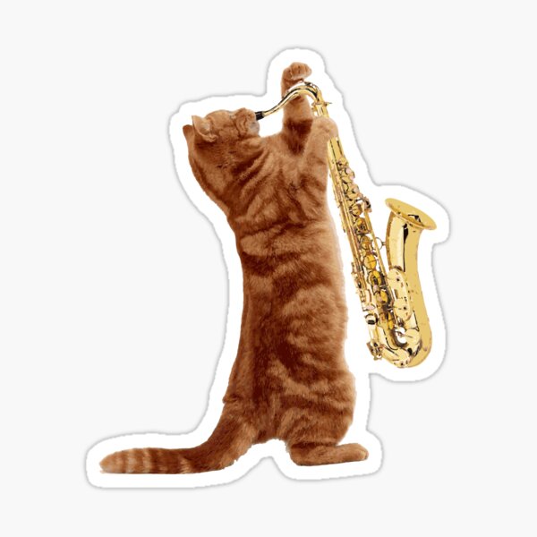 Autoaufkleber Katze Musik Kater Saxophone Saxofon