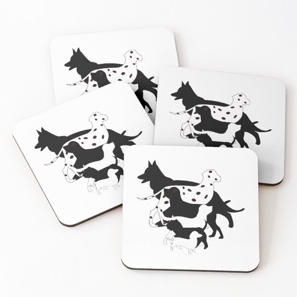 Item preview, Pack of silhouette dogs in black and white designed and sold by designInk.