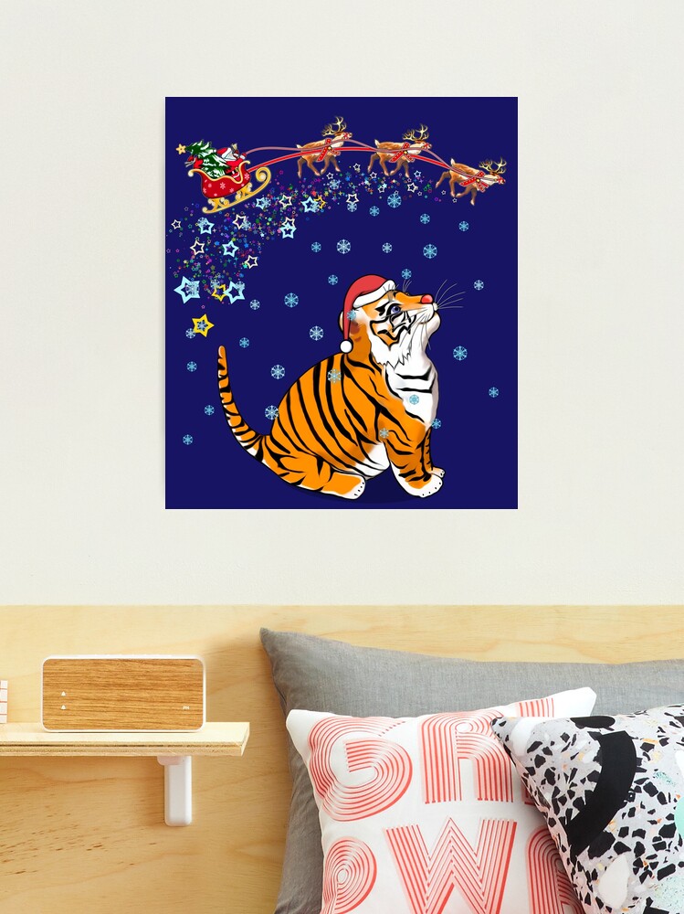 Christmas little tiger and Santa Year of the Tiger New Year 2022