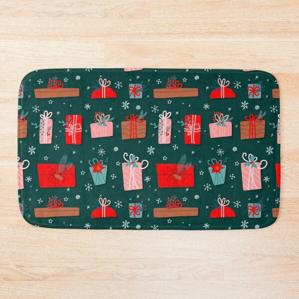 Item preview, Festive Christmas pattern gift boxes decorated with ribbons, pine branches, flowers designed and sold by IevaLiART.