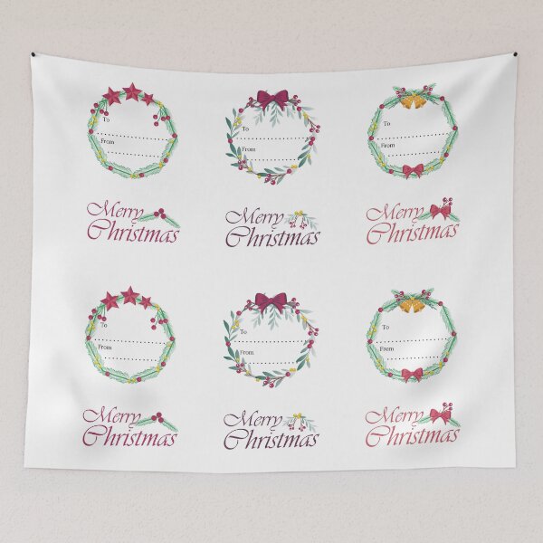 Item preview, Christmas Wreaths Gift Tags Sticker Pack designed and sold by pixelspantry.