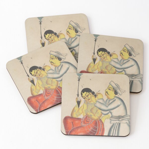 Item preview, Barber Cleaning a Woman’s Ear designed and sold by HinduArtGallery.