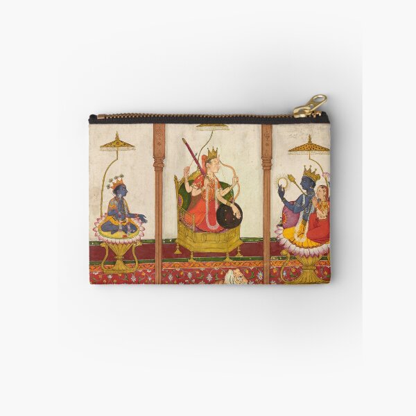 Item preview, Devi with Krishna and Vishnu in a Palace designed and sold by HinduArtGallery.