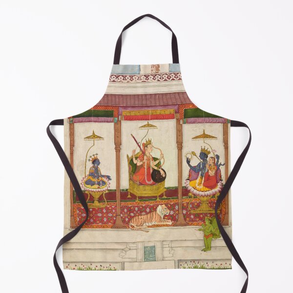 Item preview, Devi with Krishna and Vishnu in a Palace designed and sold by HinduArtGallery.