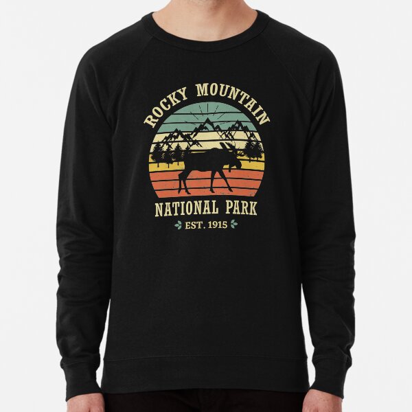Rocky Mountain National Park Vintage Moose Lightweight Sweatshirt