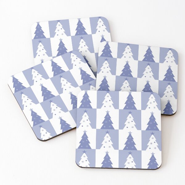 Item preview, Christmas Tree Pattern Light Blue and White designed and sold by Emirate-Art.
