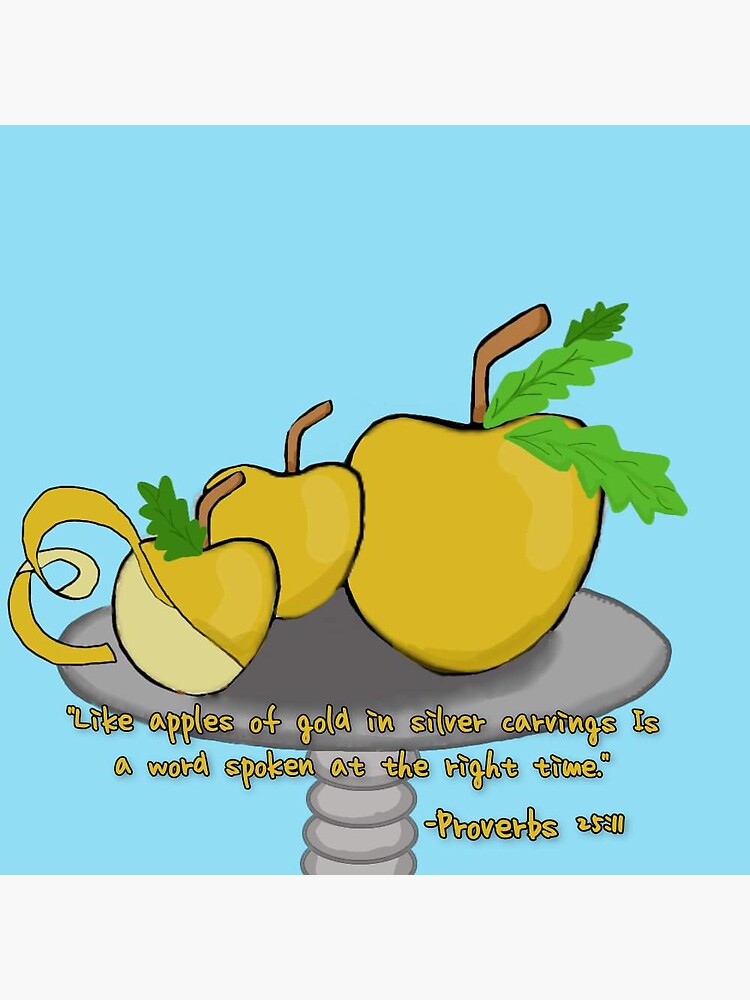 "Apples of gold in silver carvings" Sticker for Sale by Marianngozo
