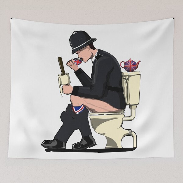 Item preview, British Policeman on the Toilet designed and sold by Wyattdesign.